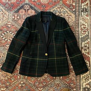 J. Crew Tartan Tuxedo Blazer - Sz 8